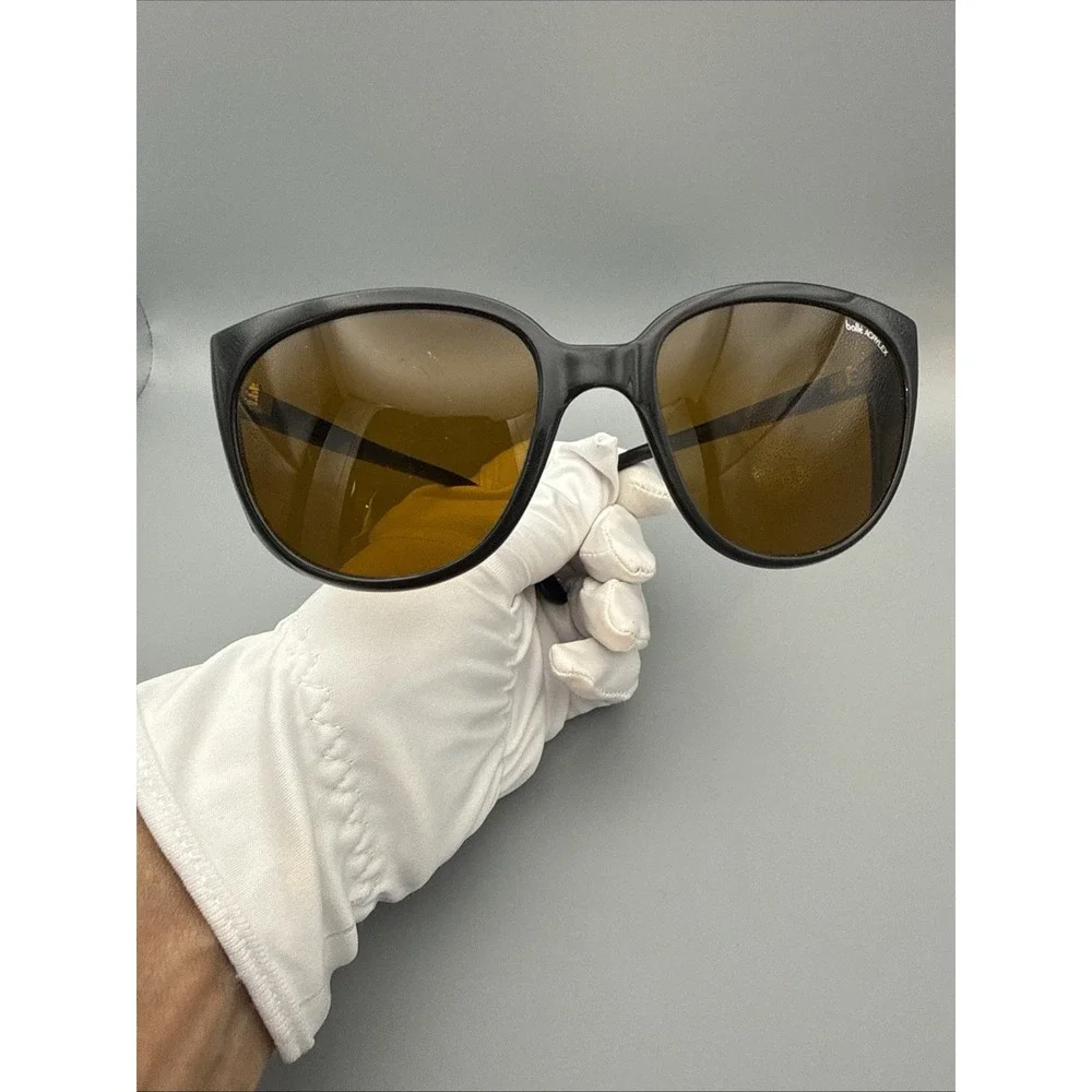 Vintage BOLLE ACRYLEX Sunglasses FRANCE BLACK Wrap CatEye Unisex RARE🔥Polarized